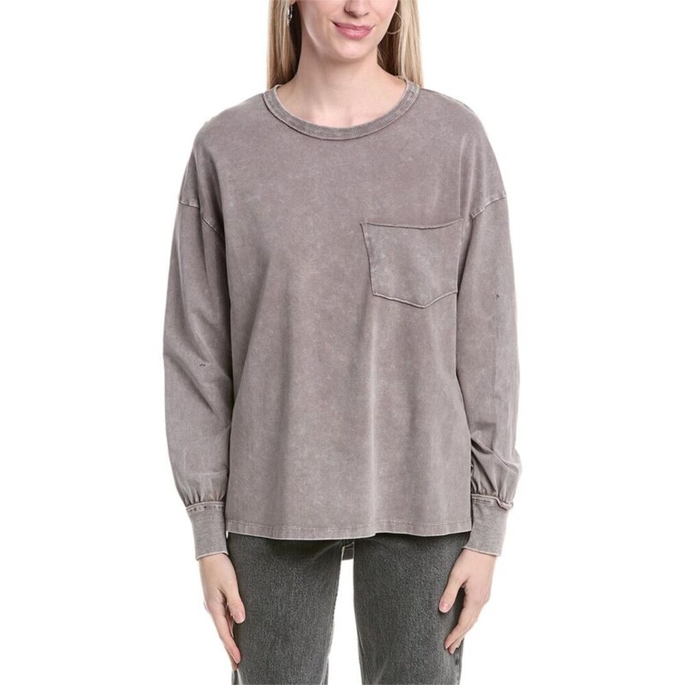 Labiz Womens  High-Low Pocket Top, Brown
